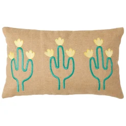 Fabrique de Styles Coussins Et Housses*Housse de coussin en jute naturel et coton vert 50x30cm - Patchuca