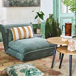 Fabrique de Styles Coussins Et Housses*Housse de coussin en velours rayé et nude 50x30cm - Klosen