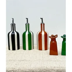 Fabrique de Styles Ustensibles De Cuisine*Huilier en faïence rayé h22cm