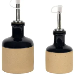 Fabrique de Styles Ustensibles De Cuisine*Huilier et vinaigrier en grès 27.5cl/17.5cl - Jade