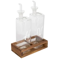 Fabrique de Styles Ustensibles De Cuisine*Huilier vinaigrier en verre borosilicate avec support 45cl - Voidita