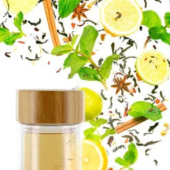 Fabrique de Styles Accessoires Thé Et Café*Infuseur en verre double paroi avec bouchon bambou