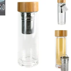 Fabrique de Styles Accessoires Thé Et Café*Infuseur en verre double paroi avec bouchon bambou