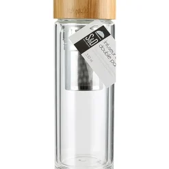 Fabrique de Styles Accessoires Thé Et Café*Infuseur en verre double paroi avec bouchon bambou