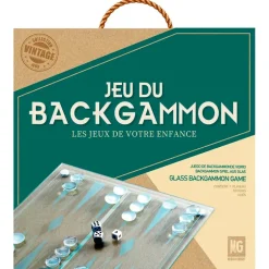 Fabrique de Styles Jeux*Jeu de backgammon en verre 28x28cm