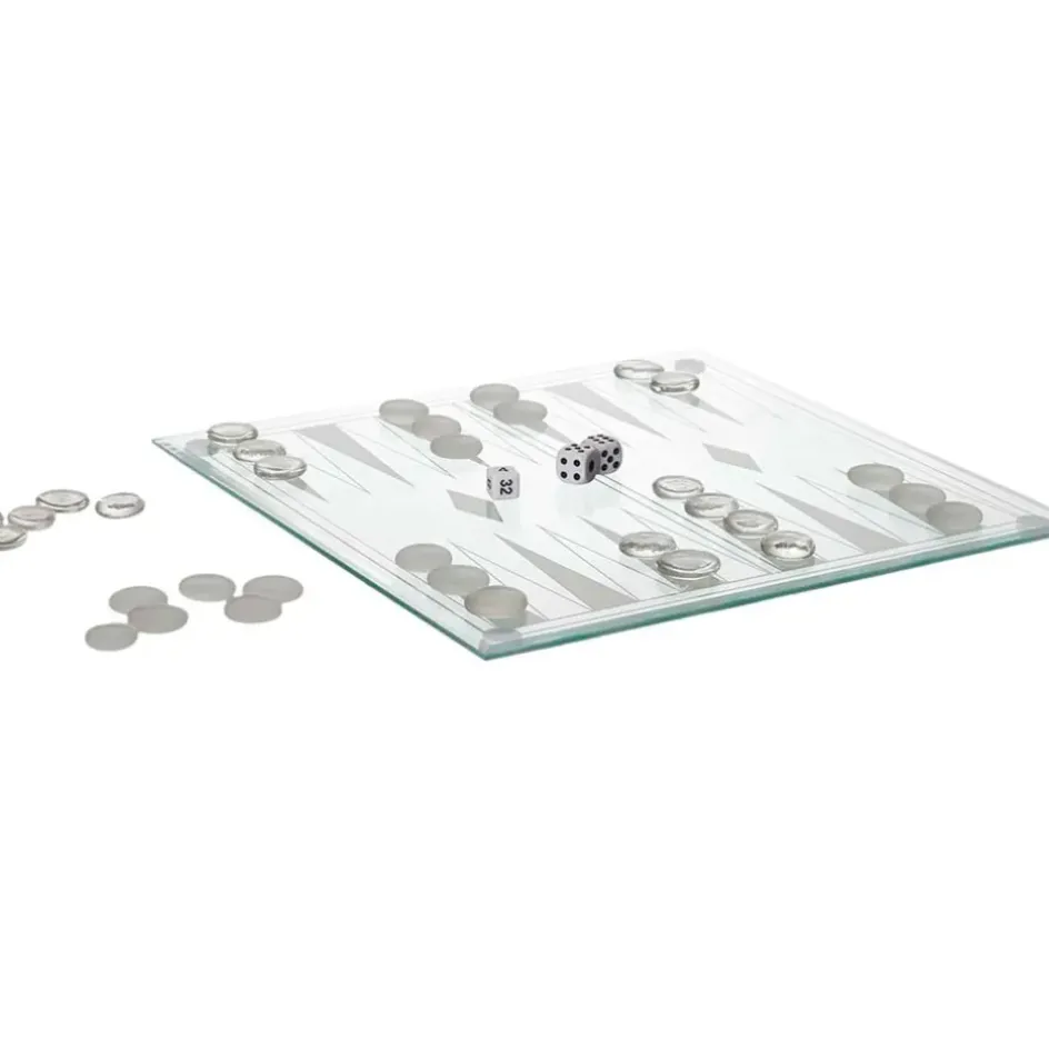 Fabrique de Styles Jeux*Jeu de backgammon en verre 28x28cm