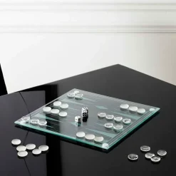 Fabrique de Styles Jeux*Jeu de backgammon en verre 28x28cm