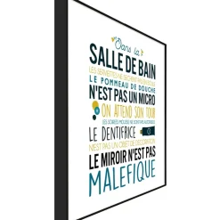 Fabrique de Styles Tableaux Et Toiles*Lambox w salle de bain 40x40cm g lama noir mdf