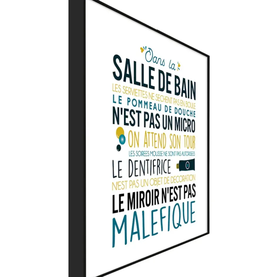 Fabrique de Styles Tableaux Et Toiles*Lambox w salle de bain 40x40cm g lama noir mdf