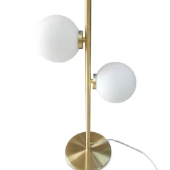Fabrique de Styles Lampes À Poser*Lampe 2 globes en verre opaline doré - edmond