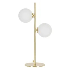 Fabrique de Styles Lampes À Poser*Lampe 2 globes en verre opaline doré - edmond