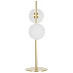 Fabrique de Styles Lampes À Poser*Lampe 2 globes en verre opaline doré - edmond