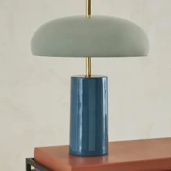 Fabrique de Styles Lampes À Poser*Lampe champignon en fer bleu d30xh40cm - Arty