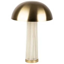 Fabrique de Styles Lampes À Poser*Lampe champignon en fer et nylon h58cm blanc et doré - Champart