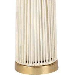 Fabrique de Styles Lampes À Poser*Lampe champignon en fer et nylon h58cm blanc et doré - Champart