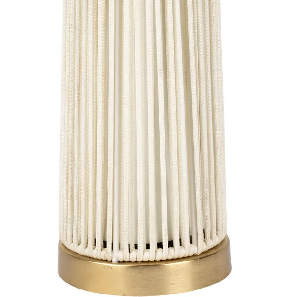 Fabrique de Styles Lampes À Poser*Lampe champignon en fer et nylon h58cm blanc et doré - Champart