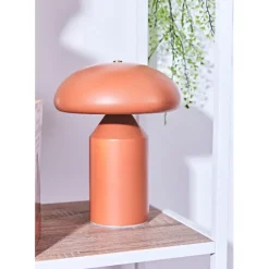 Fabrique de Styles Lampes À Poser*Lampe champignon tactile en fer terracotta h23cm - Arty