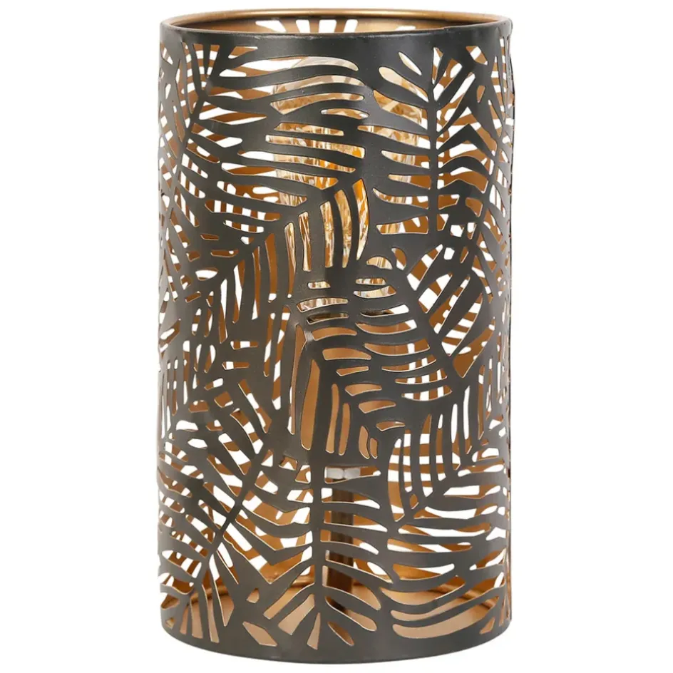 Fabrique de Styles Lampes À Poser*Lampe cylindre en fer H25cm noir - Palmier