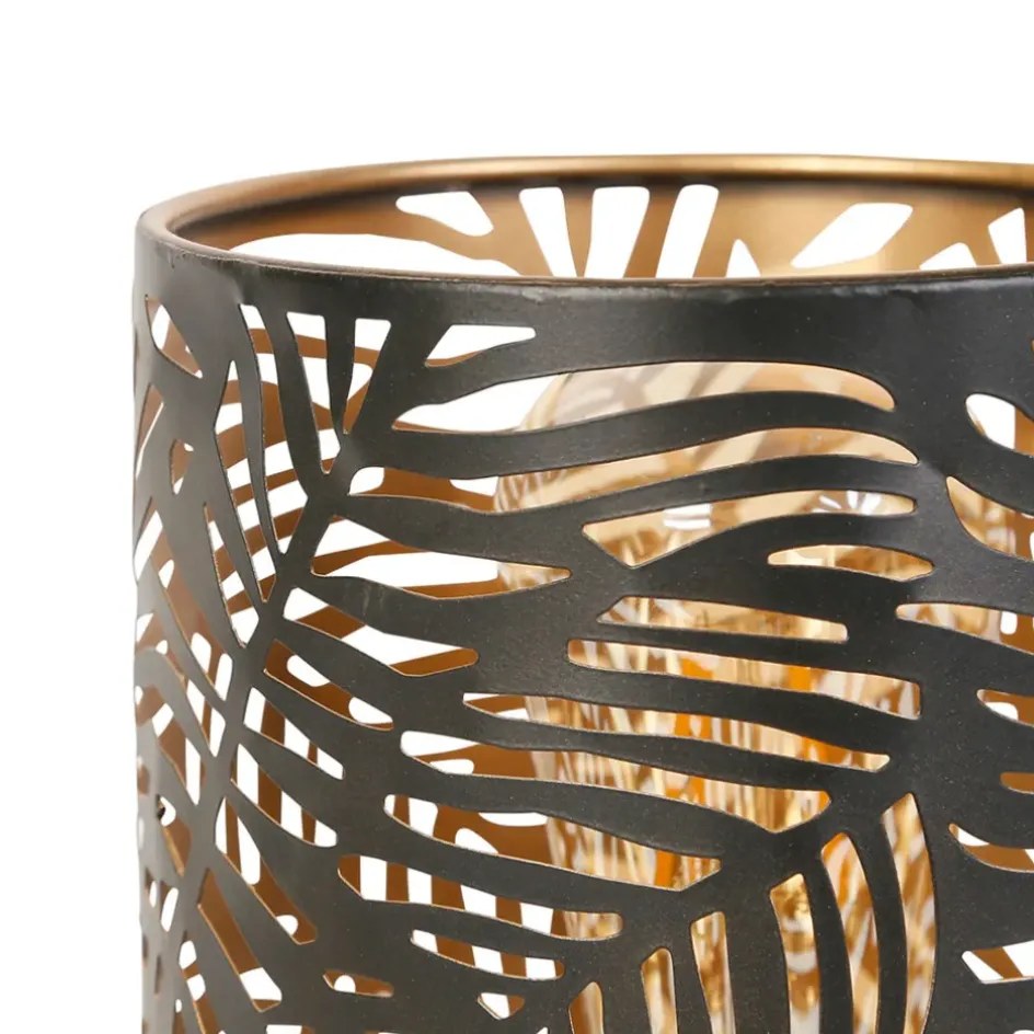 Fabrique de Styles Lampes À Poser*Lampe cylindre en fer H25cm noir - Palmier