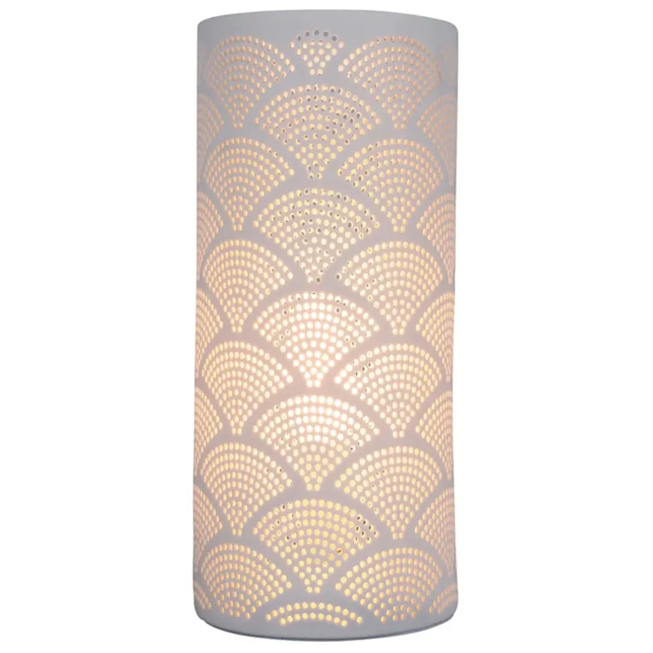 Fabrique de Styles Lampes À Poser*Lampe cylindre en porcelaine h27.5cm - mandarin