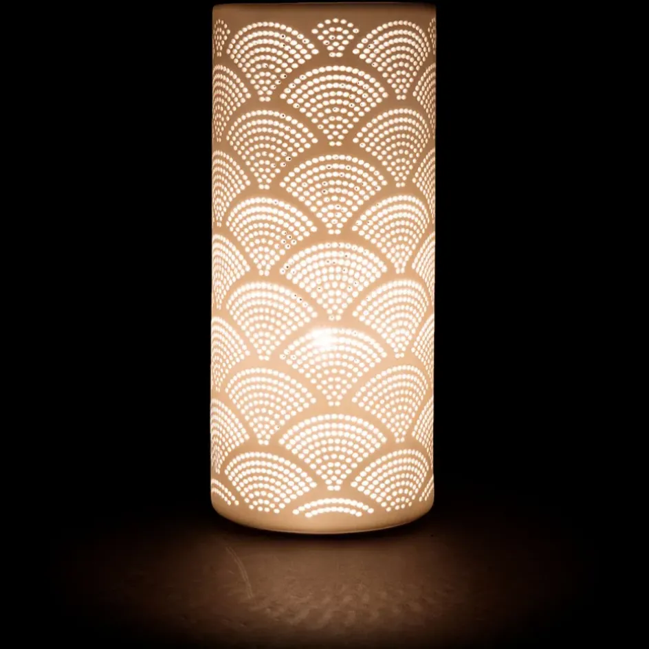 Fabrique de Styles Lampes À Poser*Lampe cylindre en porcelaine h27.5cm - mandarin