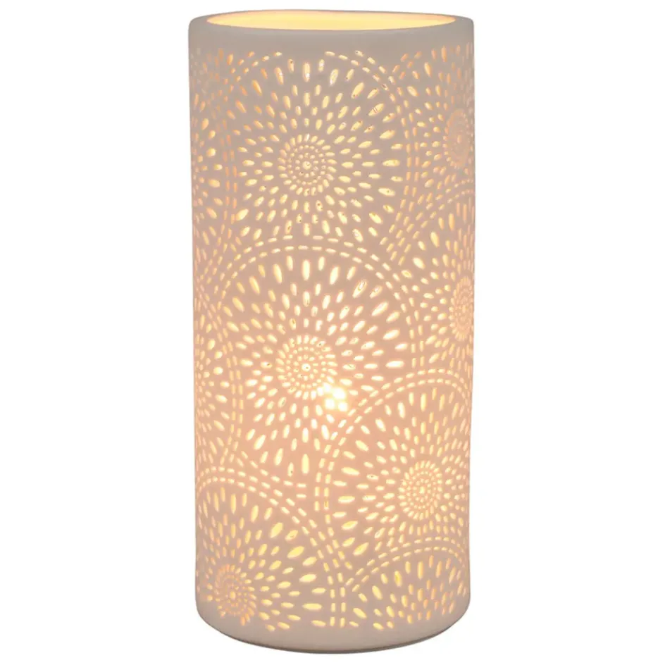 Fabrique de Styles Lampes À Poser*Lampe cylindre rosace en Porcelaine