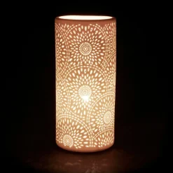 Fabrique de Styles Lampes À Poser*Lampe cylindre rosace en Porcelaine
