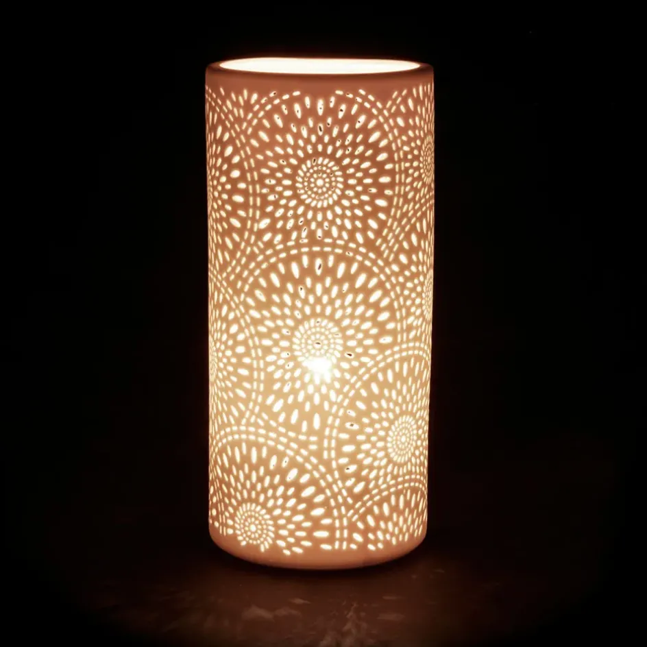 Fabrique de Styles Lampes À Poser*Lampe cylindre rosace en Porcelaine
