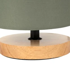 Fabrique de Styles Lampes À Poser*Lampe en bois d'hévéa et coton naturel et h24cm - Filen