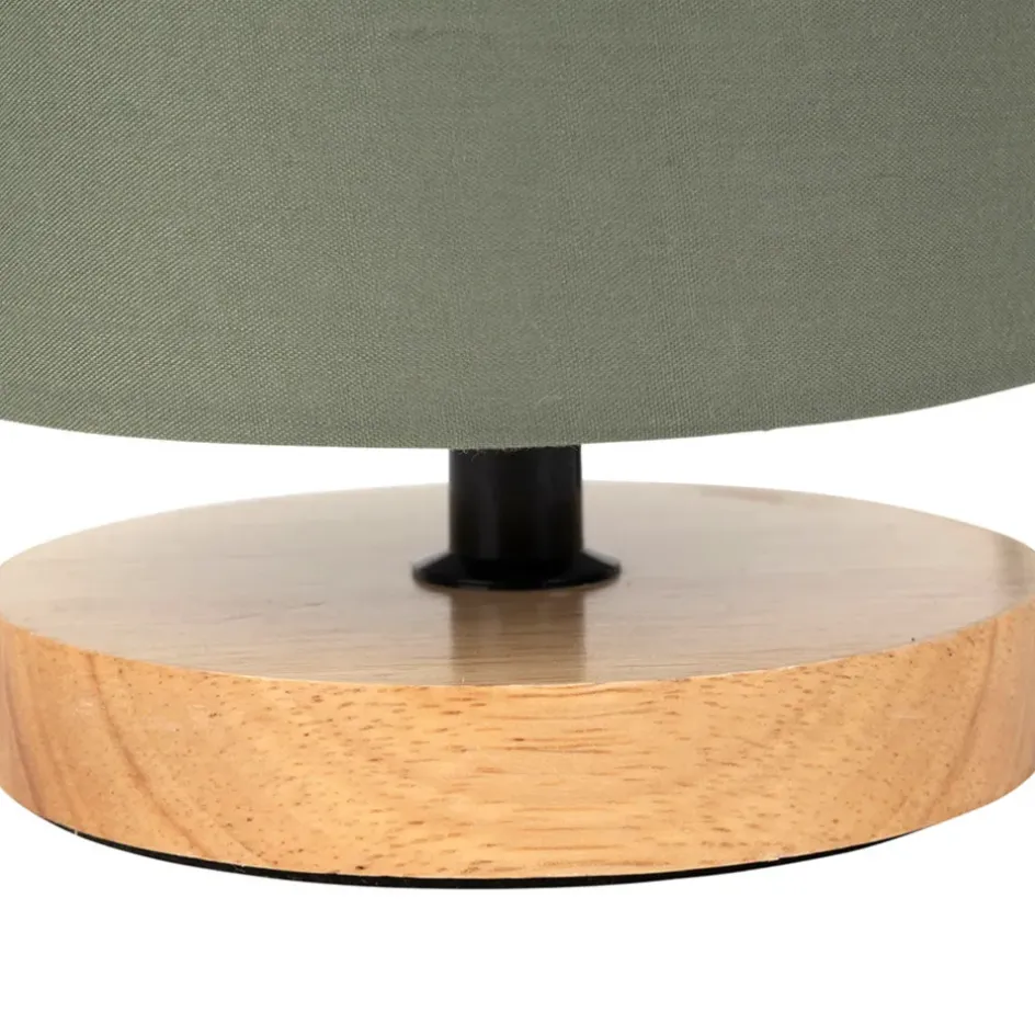 Fabrique de Styles Lampes À Poser*Lampe en bois d'hévéa et coton naturel et h24cm - Filen