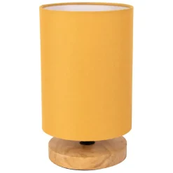 Fabrique de Styles Lampes À Poser*Lampe en bois d'hévéa et coton naturel et h24cm - Filen