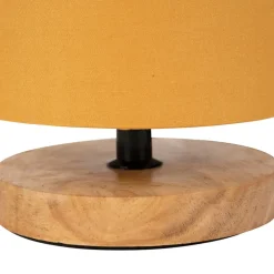 Fabrique de Styles Lampes À Poser*Lampe en bois d'hévéa et coton naturel et h24cm - Filen