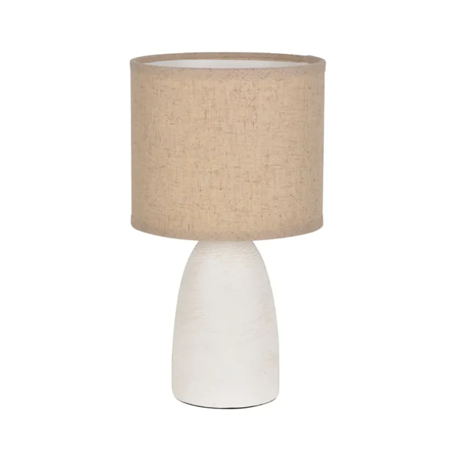 Fabrique de Styles Lampes À Poser*Lampe en céramique he mat et lin h26cm - Gaïa