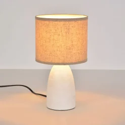 Fabrique de Styles Lampes À Poser*Lampe en céramique he mat et lin h26cm - Gaïa