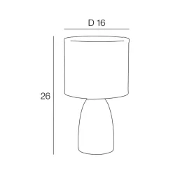 Fabrique de Styles Lampes À Poser*Lampe en céramique he mat et lin h26cm - Gaïa