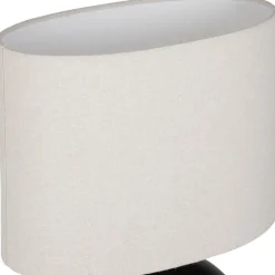 Fabrique de Styles Lampes À Poser*Lampe en céramique ecru et coton noir h45cm - Organic