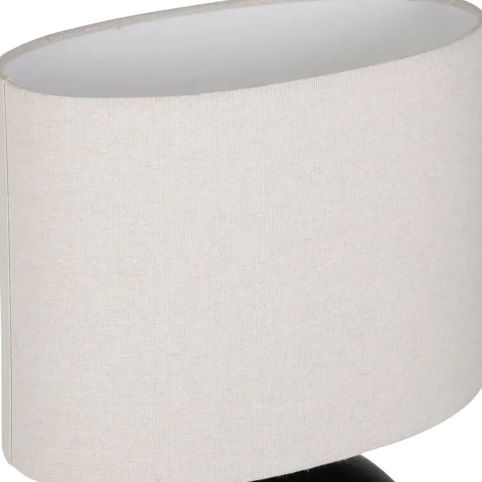 Fabrique de Styles Lampes À Poser*Lampe en céramique ecru et coton noir h45cm - Organic