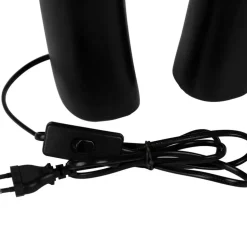 Fabrique de Styles Lampes À Poser*Lampe en céramique ecru et coton noir h45cm - Organic