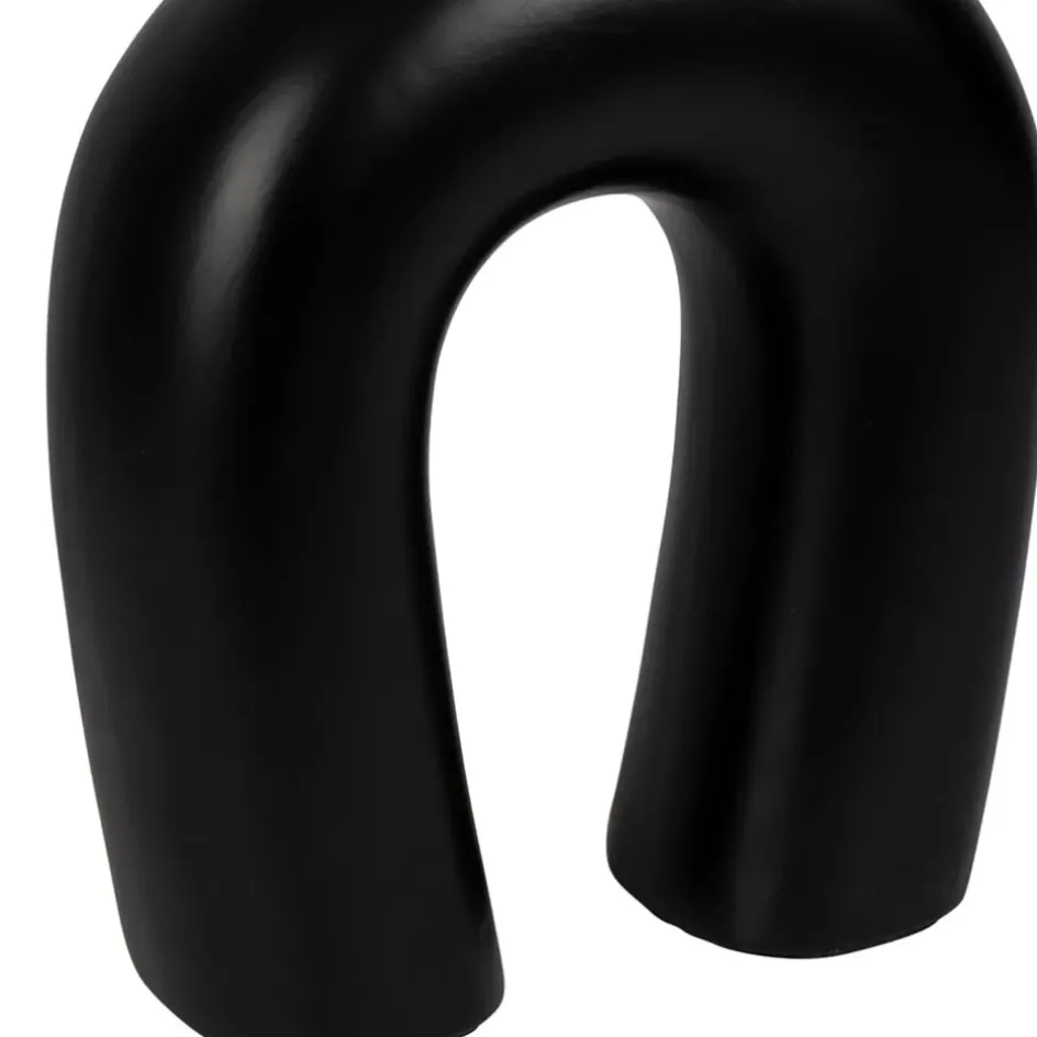 Fabrique de Styles Lampes À Poser*Lampe en céramique ecru et coton noir h45cm - Organic