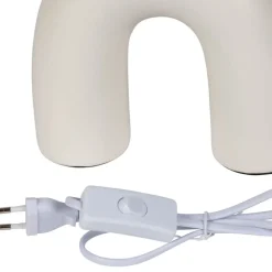 Fabrique de Styles Lampes À Poser*Lampe en céramique et coton ecru et noir h34.5cm - Organic