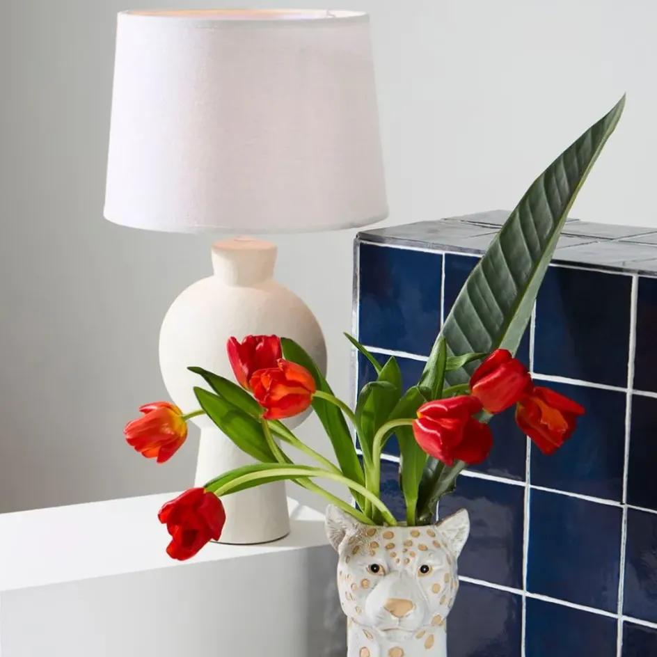 Fabrique de Styles Lampes À Poser*Lampe en céramique et lin écru h52cm - Klosen