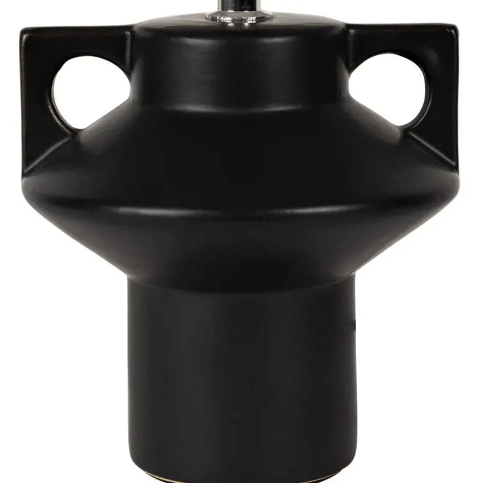 Fabrique de Styles Lampes À Poser*Lampe en céramique et lin noir et écru h35cm - Eterra