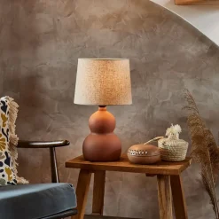 Fabrique de Styles Lampes À Poser*Lampe en céramique et lin h38.5cm - Dryade