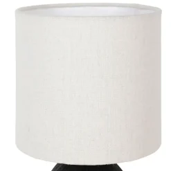 Fabrique de Styles Lampes À Poser*Lampe en céramique et lin noir et écru h26cm - Minimal