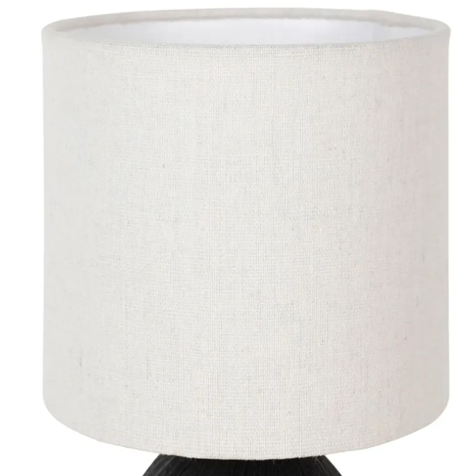 Fabrique de Styles Lampes À Poser*Lampe en céramique et lin noir et écru h26cm - Minimal