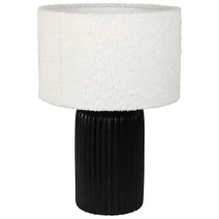 Fabrique de Styles Lampes À Poser*Lampe en céramique noir et coton ecru h41cm - Organic