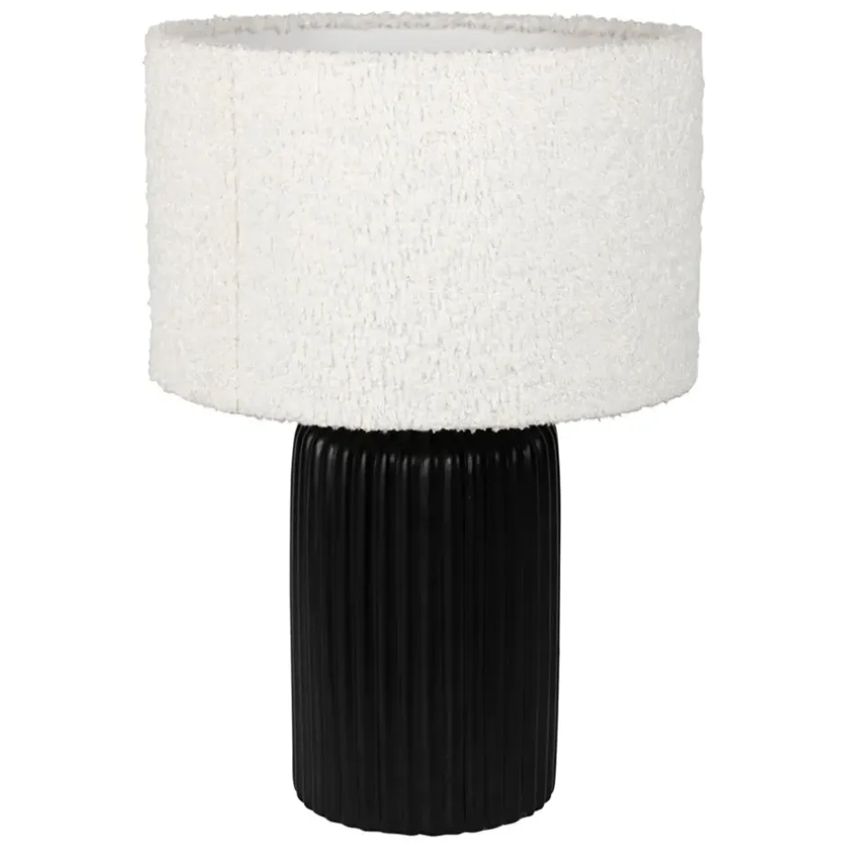 Fabrique de Styles Lampes À Poser*Lampe en céramique noir et coton ecru h41cm - Organic