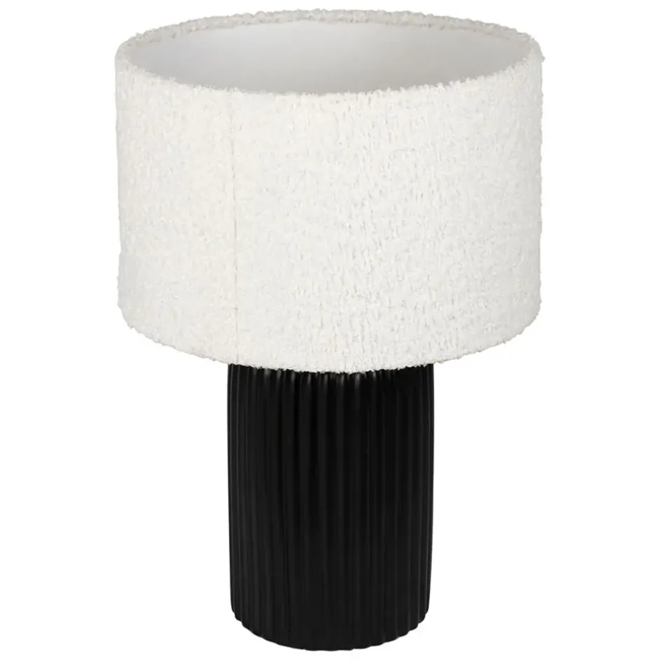 Fabrique de Styles Lampes À Poser*Lampe en céramique noir et coton ecru h41cm - Organic