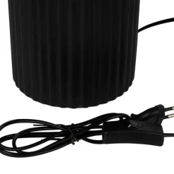 Fabrique de Styles Lampes À Poser*Lampe en céramique noir et coton ecru h41cm - Organic