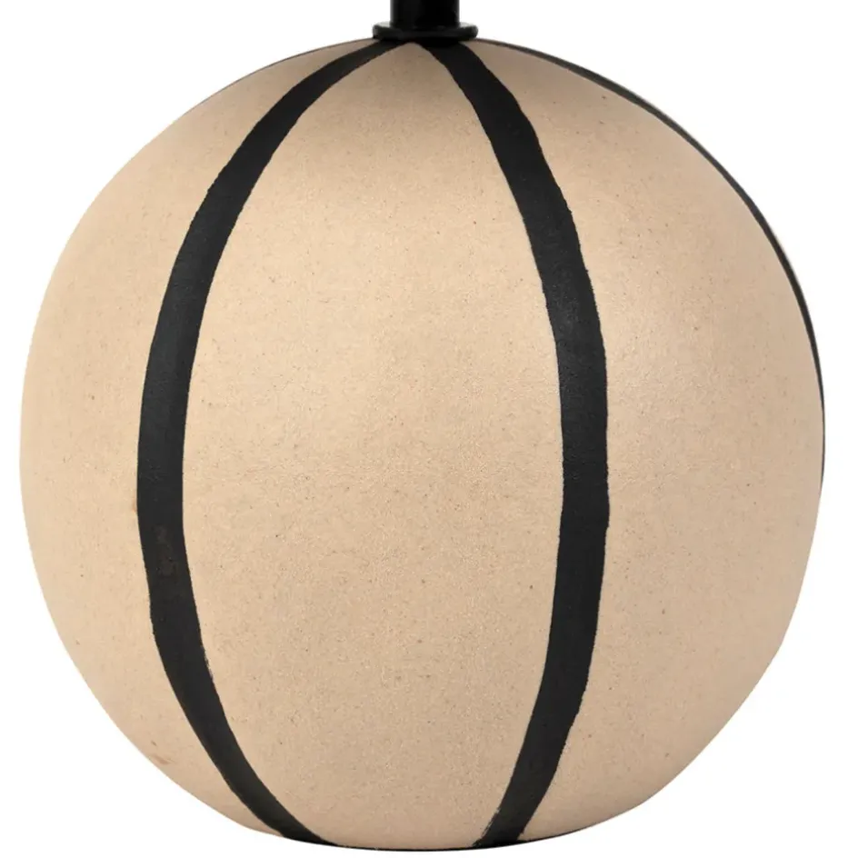 Fabrique de Styles Lampes À Poser*Lampe en céramique rayée et noir h34cm - Paese